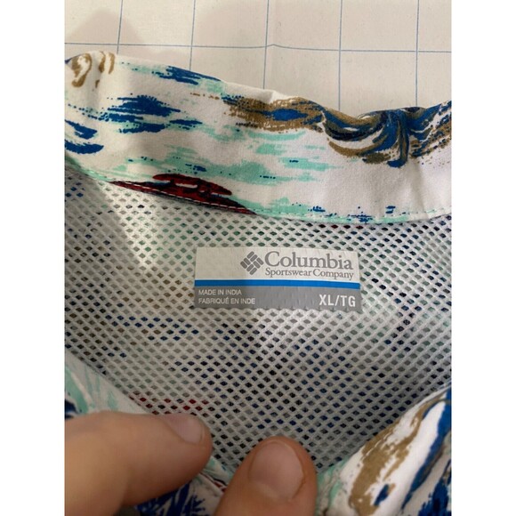 Columbia Men’s Hawaiian Shirt Multicolor Button-Down Short Sleeve Size XL - Picture 12 of 13